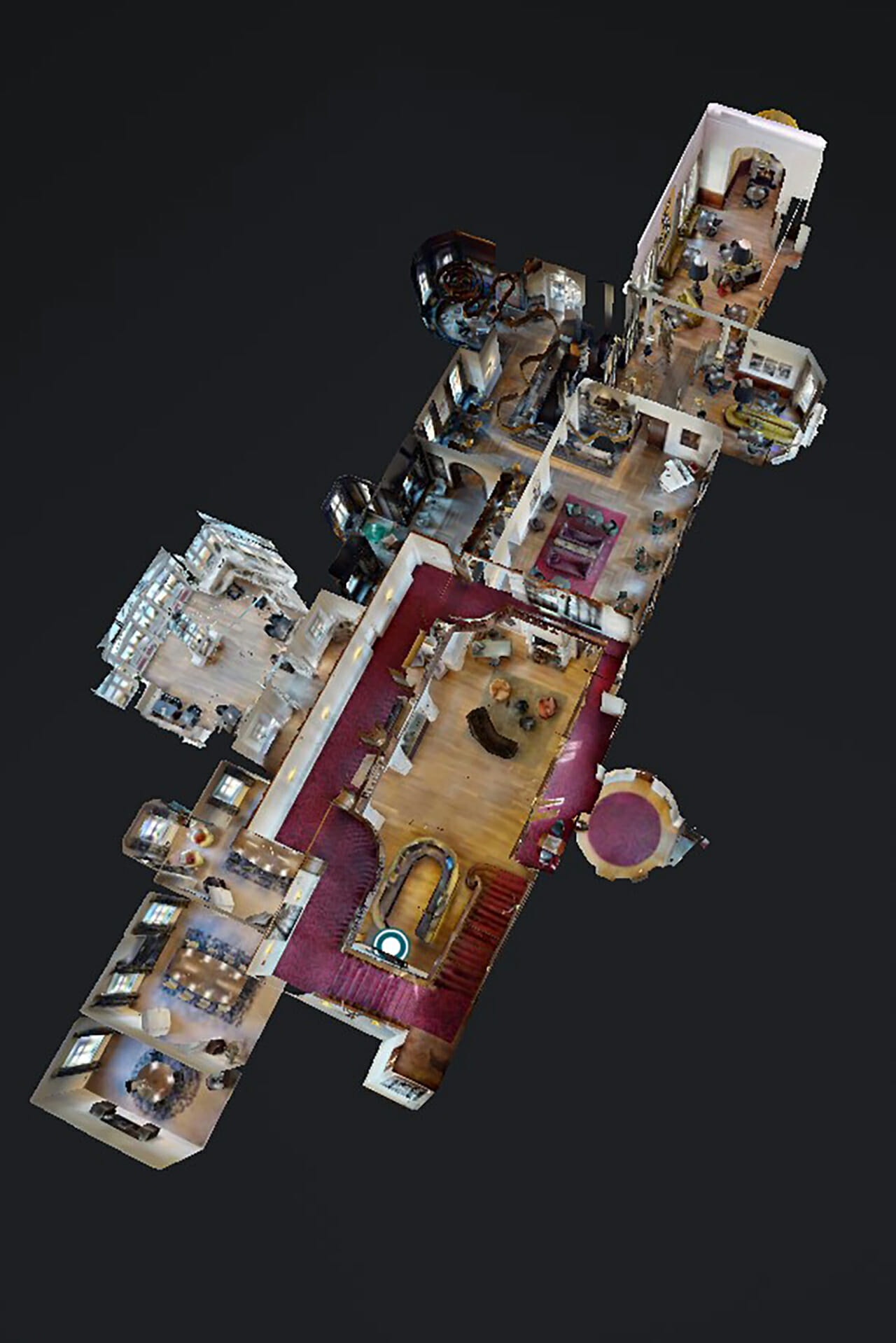 Ein 3D Modell des Schlossinneren.